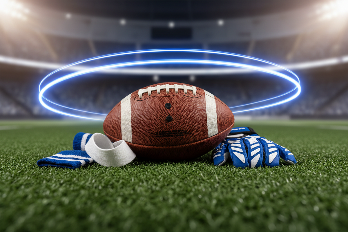 Royal blue football collection cover